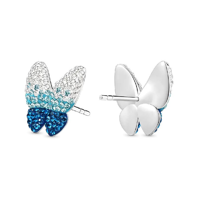Gnoce Blue Gradient Butterfly Earrings