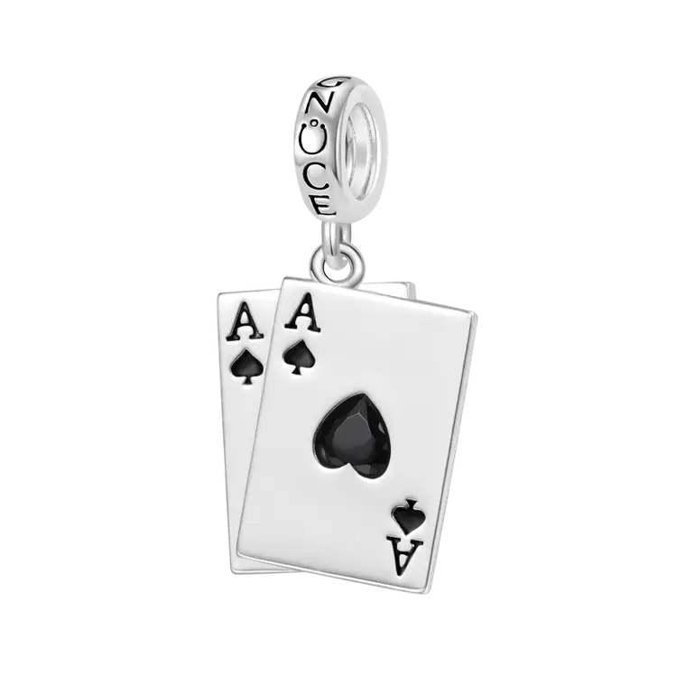 Gnoce Ace of Spades Playing Card Pendant Dangle Charm