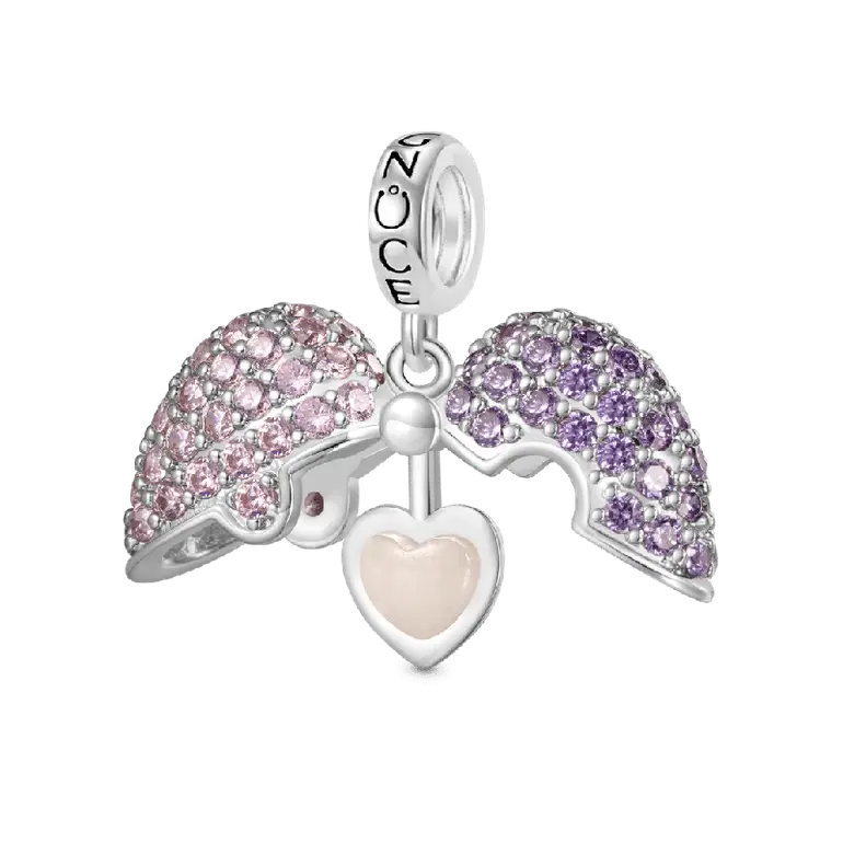 Gnoce Engravable Heart Locket Glow-in-the-Dark Pendant Dangle Charm