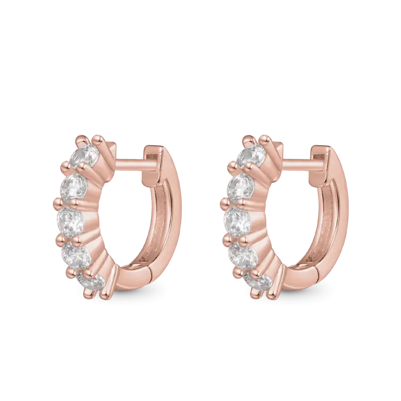 Gnoce Diamond Huggie Stud Earrings