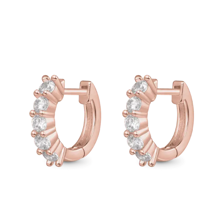 Gnoce Diamond Huggie Stud Earrings