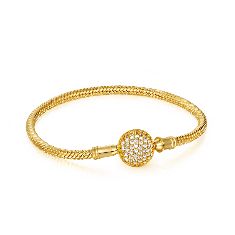 18K Gold Plated Bracelets with Clear Stones S925 Silver