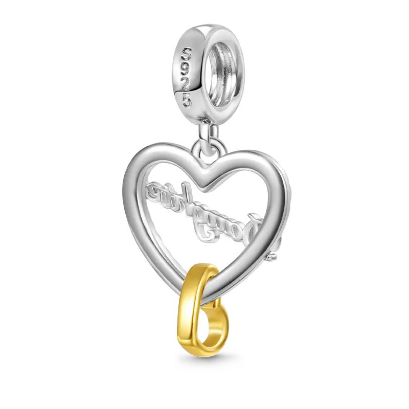 Gnoce Love You Daughter Heart Pendant Dangle Charm