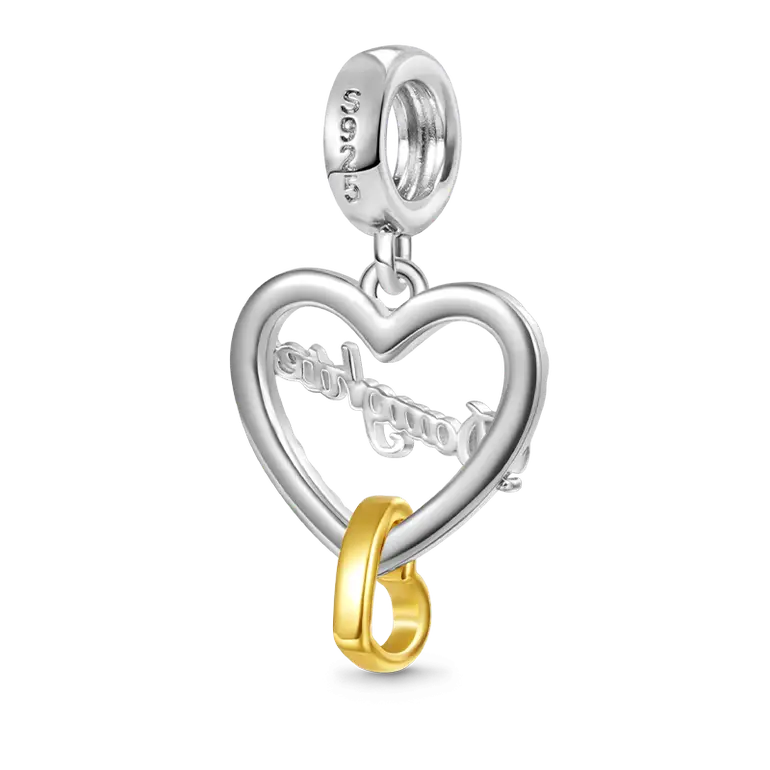 Gnoce Love You Daughter Heart Pendant Dangle Charm