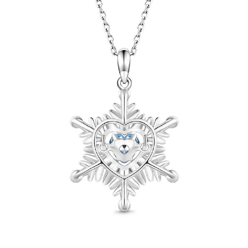 Gnoce Blue Snowflake Necklaces