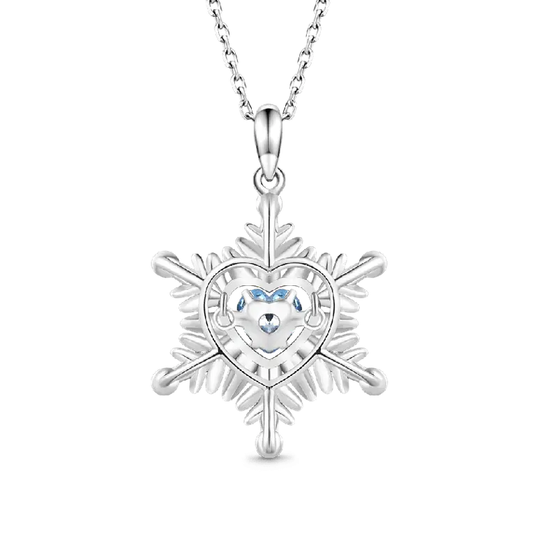 Gnoce Blue Snowflake Necklaces
