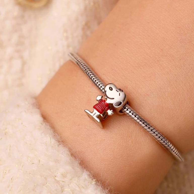 Gnoce Peanuts Snoopy Striped Short-sleeve Charm