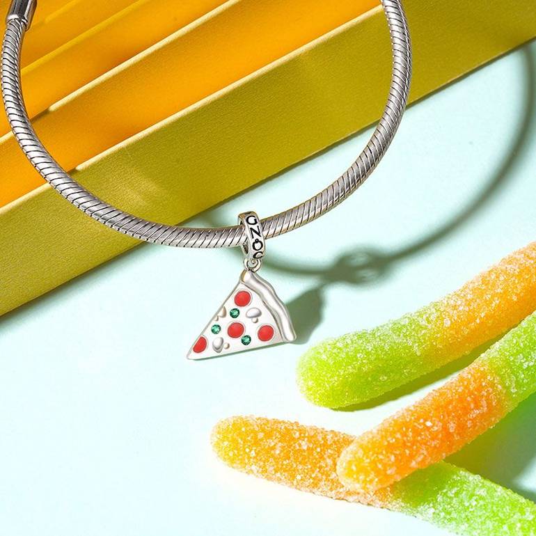 Gnoce Delicious Pizza Slice Pendant Dangle Charm