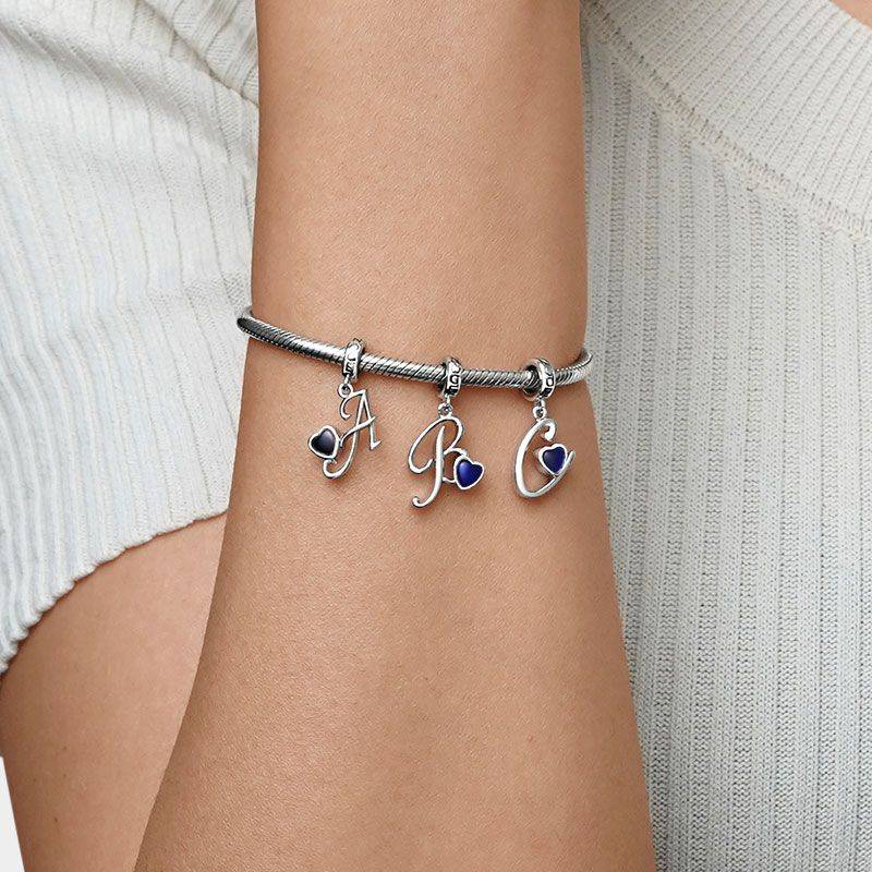 Gnoce Best Initial Letter Mood Pendant Dangle Charm