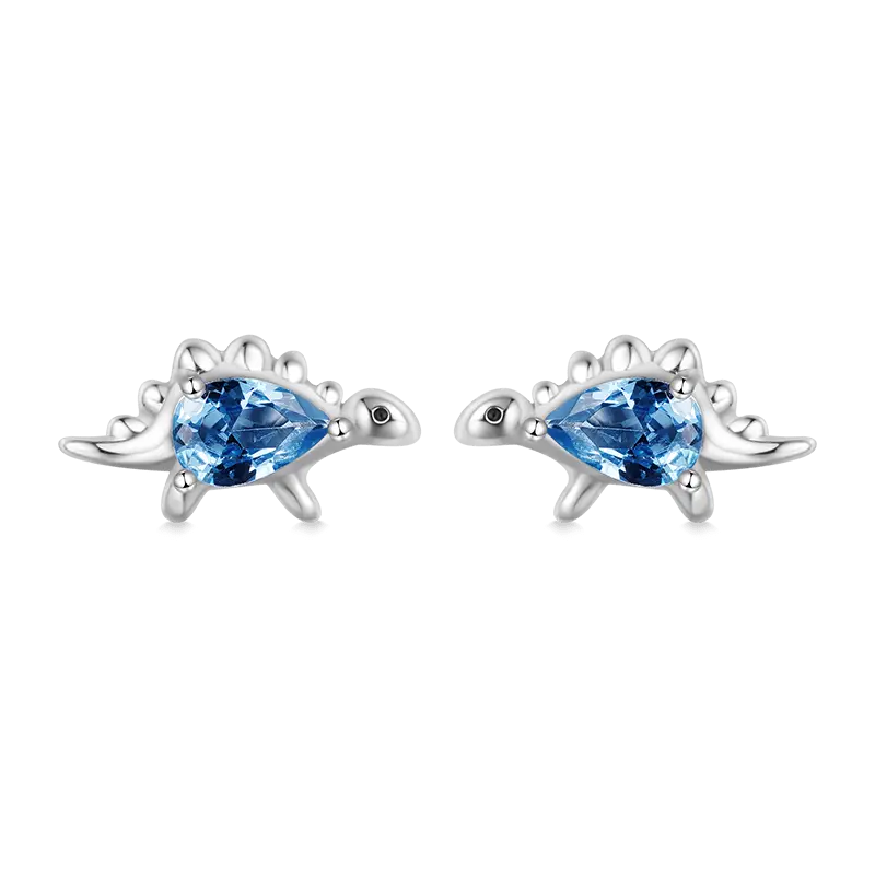 Gnoce Sparkling Stegosaurus Stud Earrings