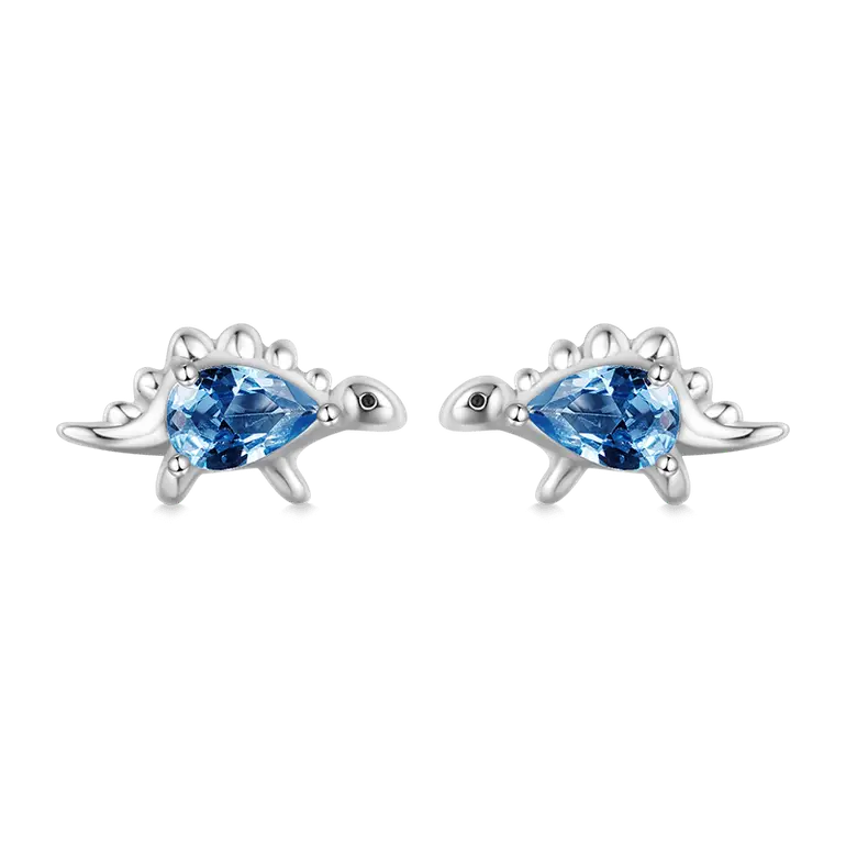 Gnoce Sparkling Stegosaurus Stud Earrings
