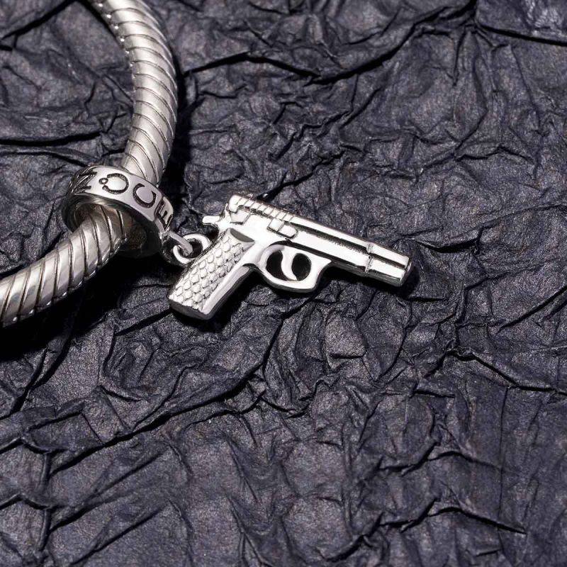Gnoce Bullet Gun Pistol Pendant Dangle Charm