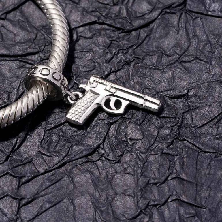Gnoce Bullet Gun Pistol Pendant Dangle Charm
