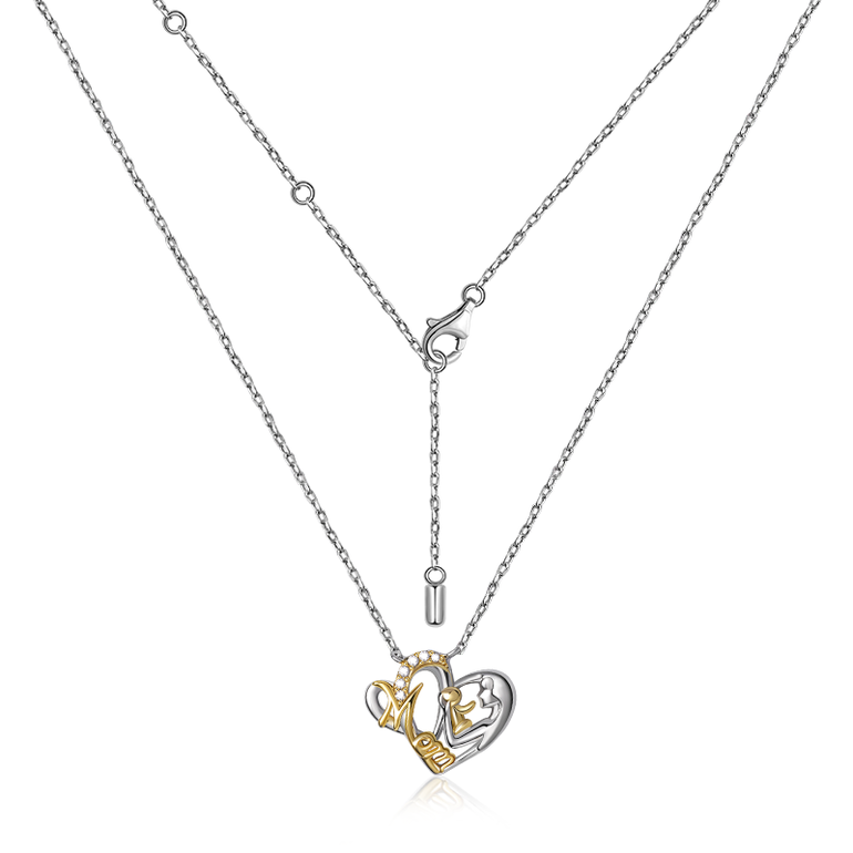 Mom Hugs Baby Necklaces Sterling Silver 18K Gold Plated Mother's Day Gift