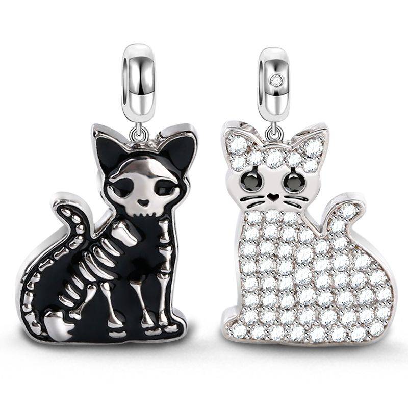 Schrodinger'S Cat Charm 925 Sterling Silver Pendant For Braceletss
