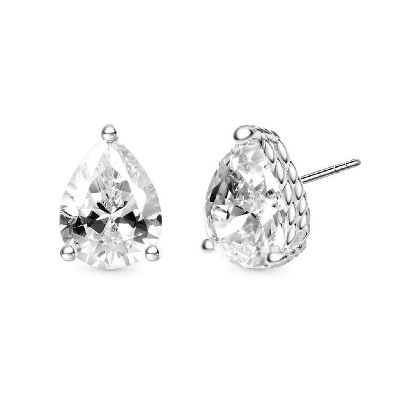 Gnoce Pear Cut Twisted Rope Studs Earrings