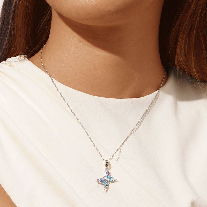 Gnoce Blue-violet Butterfly Pendant Dangle Charm