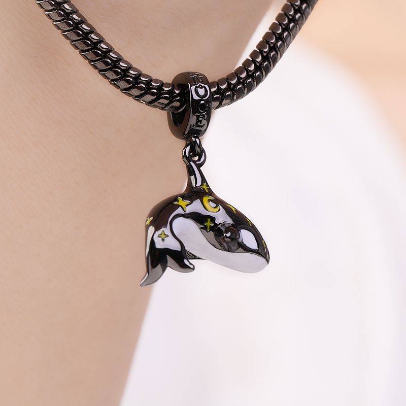 Star Killer Whale Charm Pendant 925 Sterling Silver