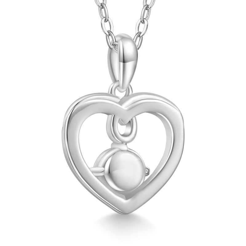 Gnoce Gradient Blue Heart Pearl Necklaces