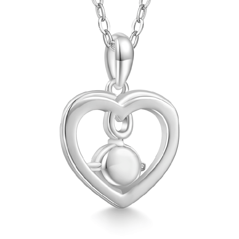 Gnoce Gradient Blue Heart Pearl Necklaces