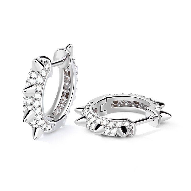 Mohawk Earrings with Cubic Zirconia 925 Sterling Silver