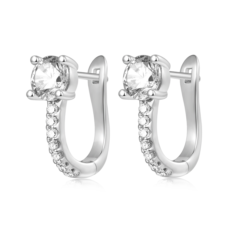 Gnoce Delicate Crystal Zircon Hoop Earrings