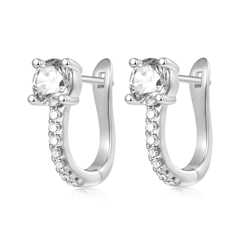 Gnoce Delicate Crystal Zircon Hoop Earrings