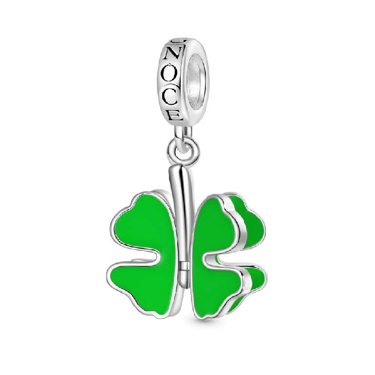 Gnoce Four-leaf Clover Swaying Leafs Pendant Dangle Charm
