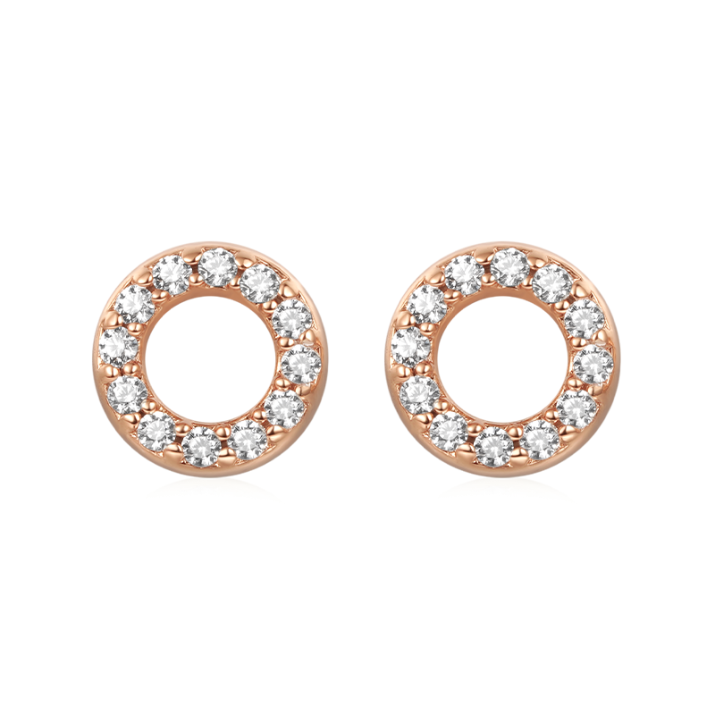 Gnoce Mini Pave Disc Stud Earrings