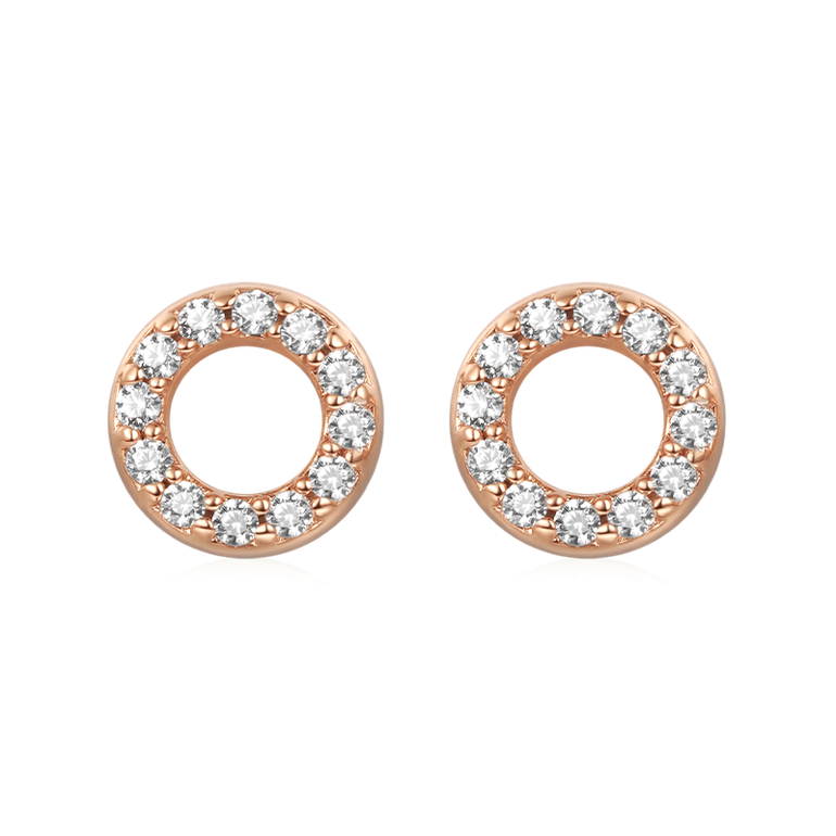 Gnoce Mini Pave Disc Stud Earrings