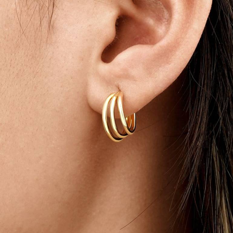 Gnoce Triple Echo Hoops Earrings