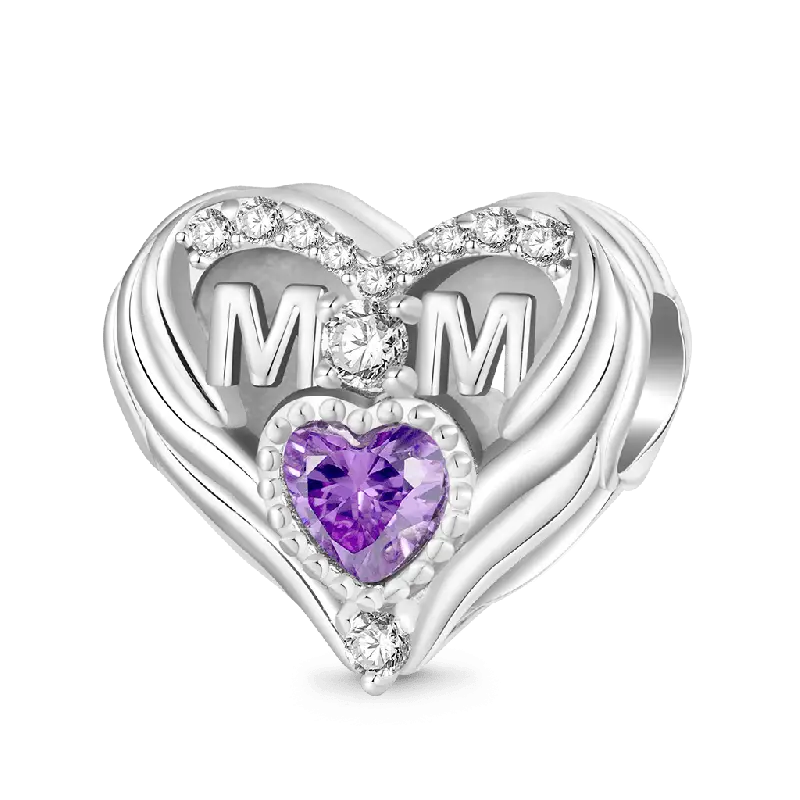 Gnoce Mother's Day Heart Birthstone Charm