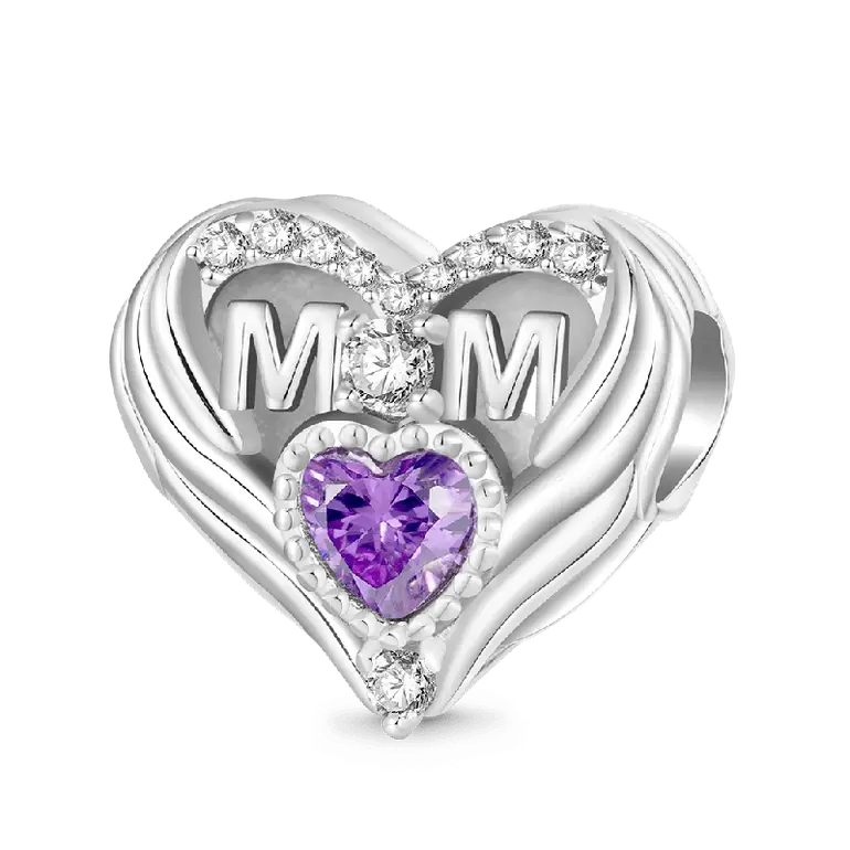 Gnoce Mother's Day Heart Birthstone Charm