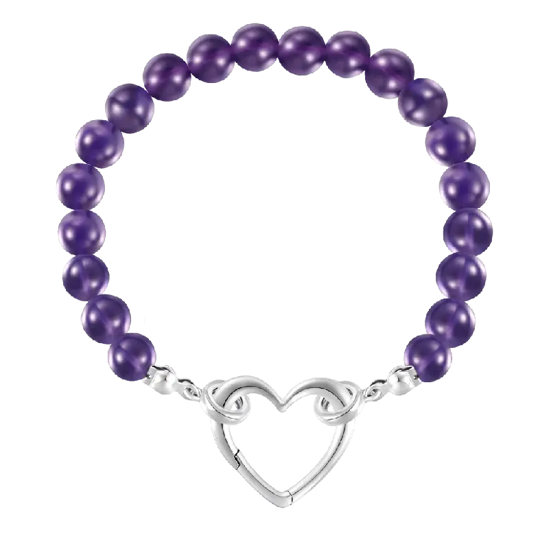 Gnoce Amethyst Energy Beaded Stretch Bracelets