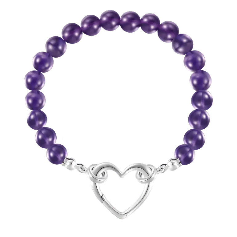 Gnoce Amethyst Energy Beaded Stretch Bracelets