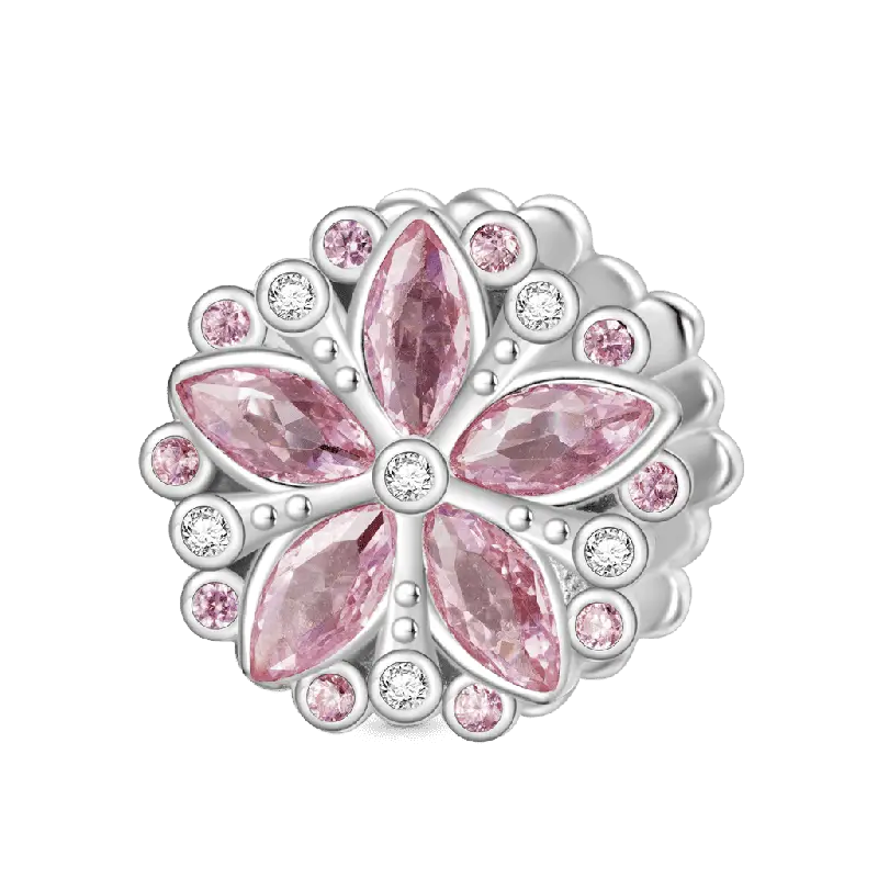 Gnoce Delicate Pink Gemstone Flower Charm