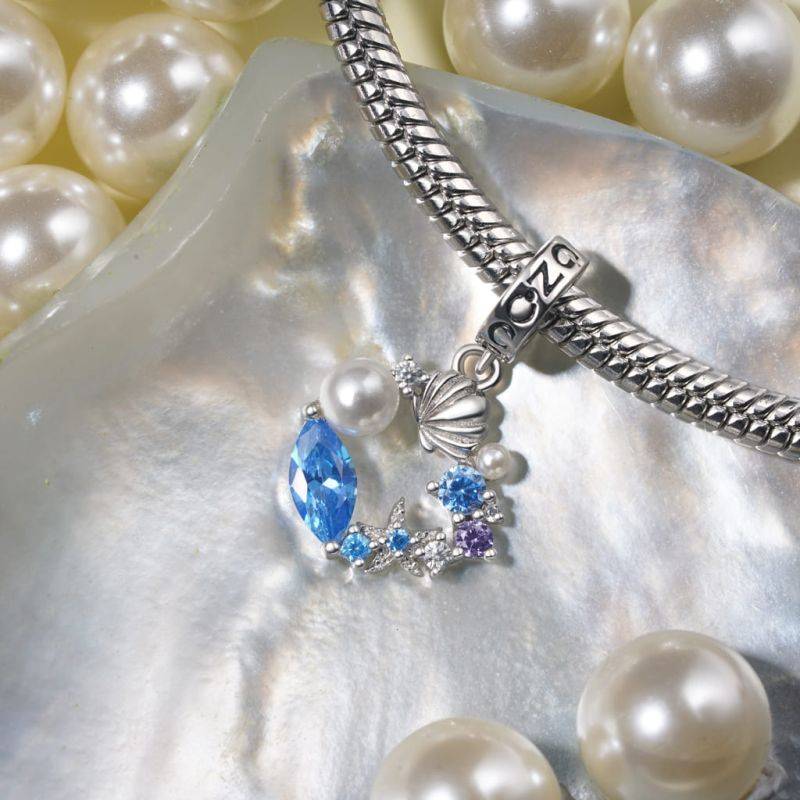 Gnoce Ocean Style Shell Pearl Garland Pendant Dangle Charm