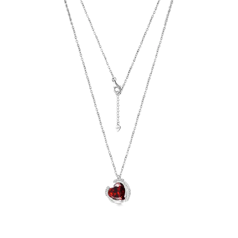 Gnoce Engravable Birthstone Love Heart Wings Necklaces