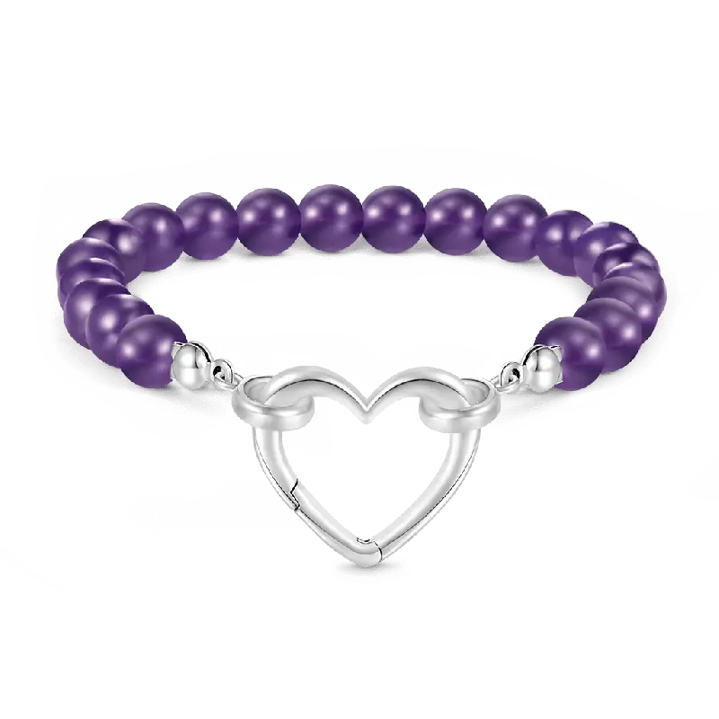 Gnoce Amethyst Energy Beaded Stretch Bracelets
