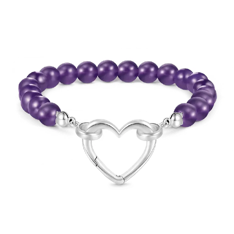 Gnoce Amethyst Energy Beaded Stretch Bracelets