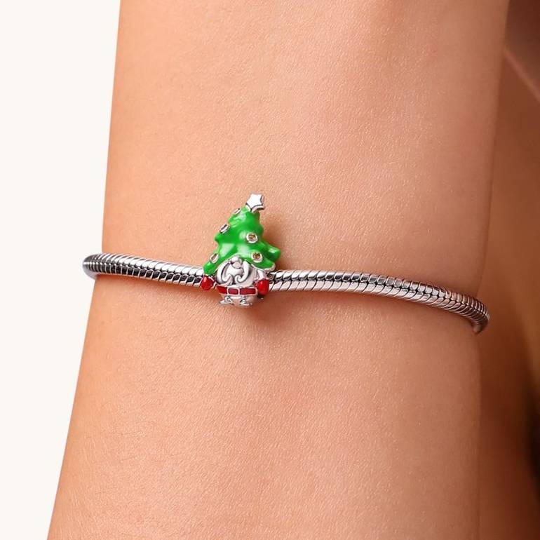 Gnoce Christmas Tree Gnome Charm