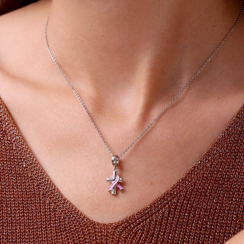 Gnoce Breast Cancer Awareness Pendant Dangle Charm