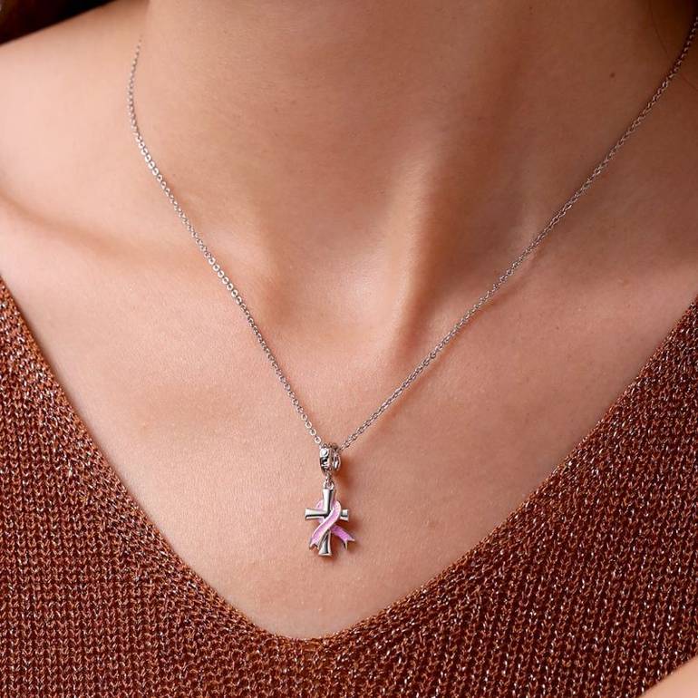 Gnoce Breast Cancer Awareness Pendant Dangle Charm