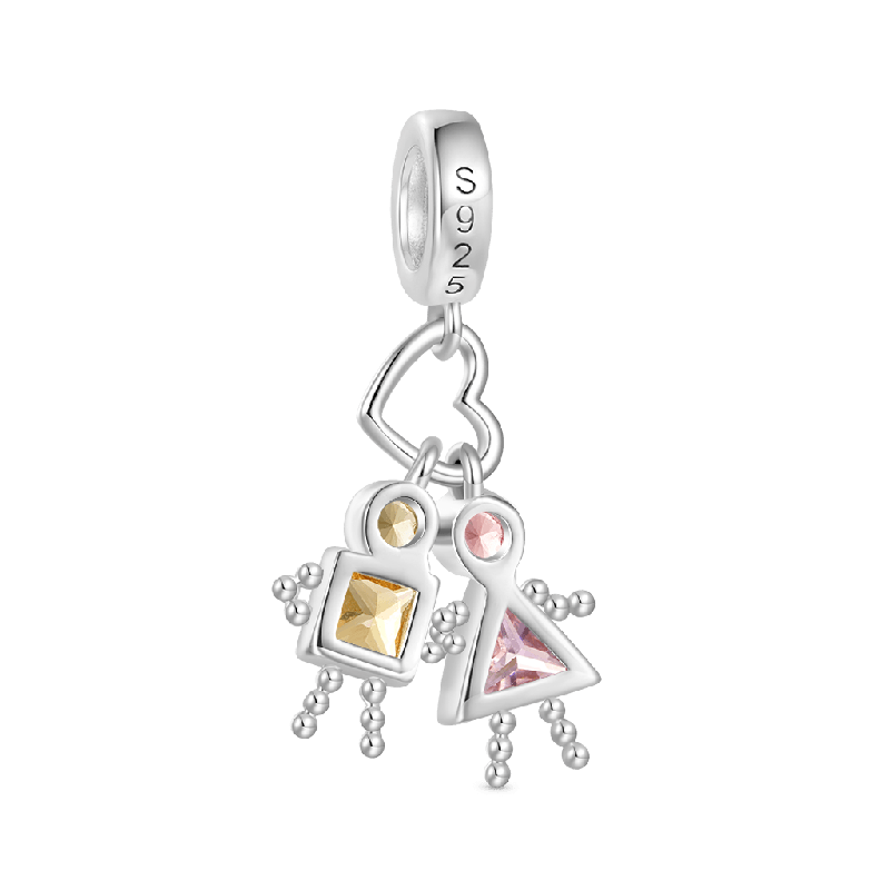 Gnoce Valentine's Day Love Characters Birthstone Pendant Dangle Charm