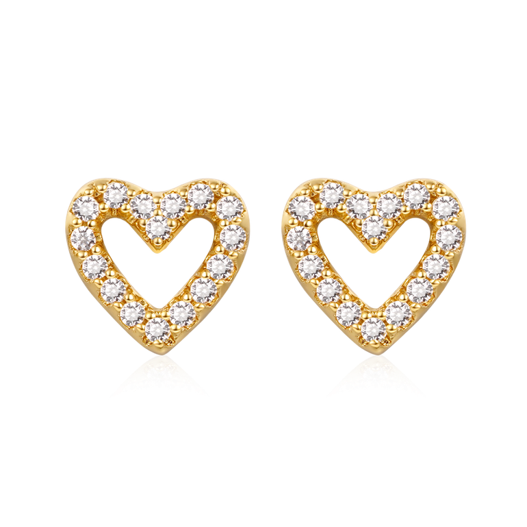 Gnoce Diamond Heart Stud Earrings