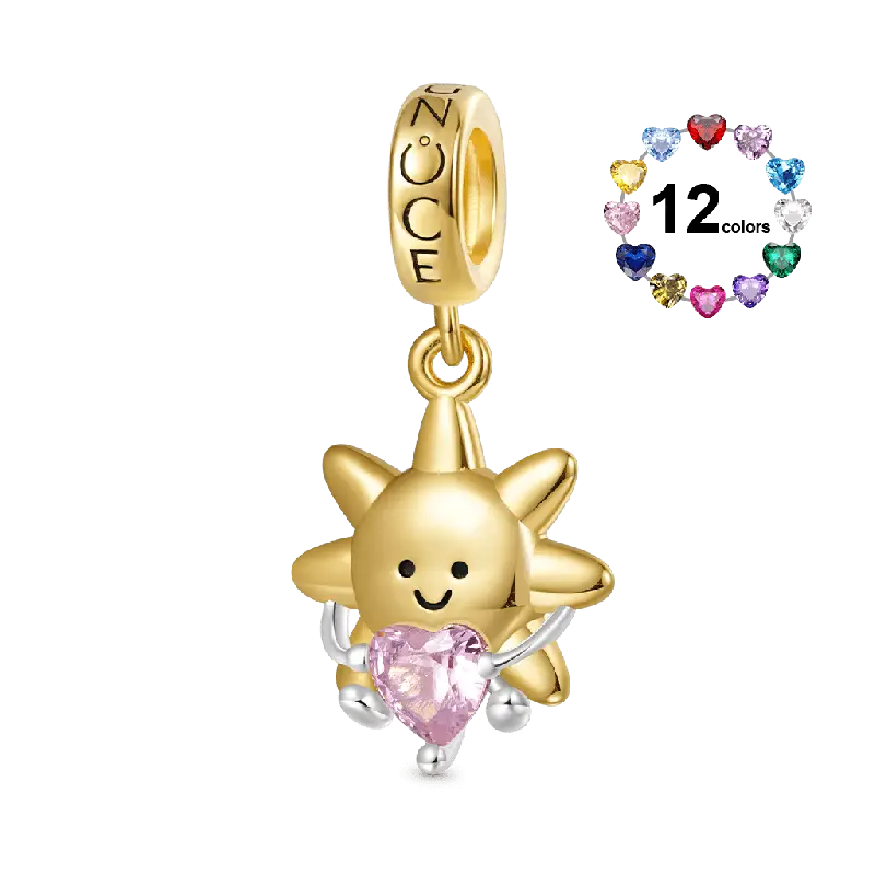 Gnoce Smiling Sun Embraces Love Pendant Dangle Charm