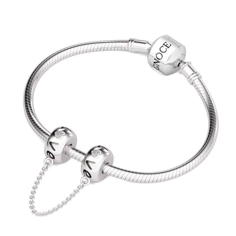Sterling Silver Safety Chain Engraved with Love