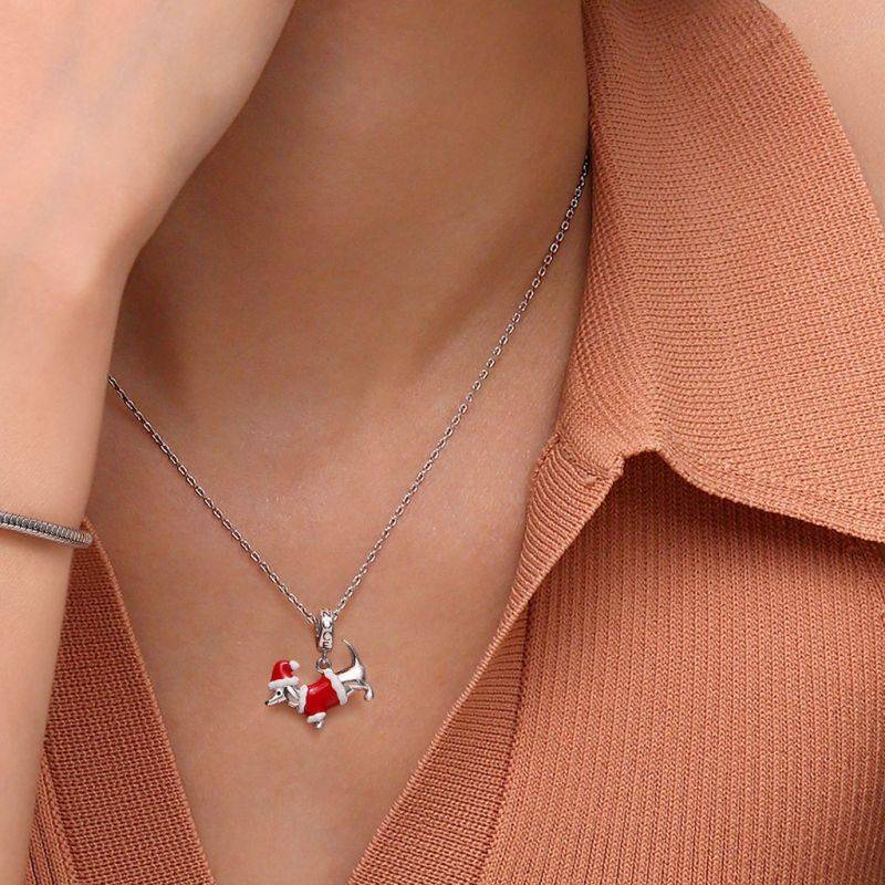 Gnoce Dachshund Dog Christmas Decor Pendant Dangle Charm
