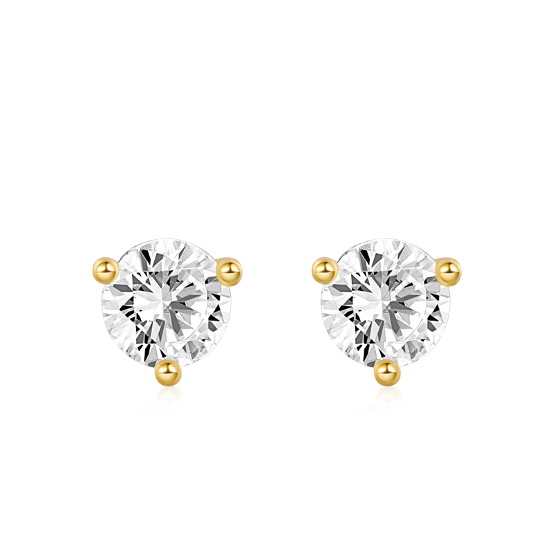 Gnoce Clear Sparkling Stone Stud Earrings