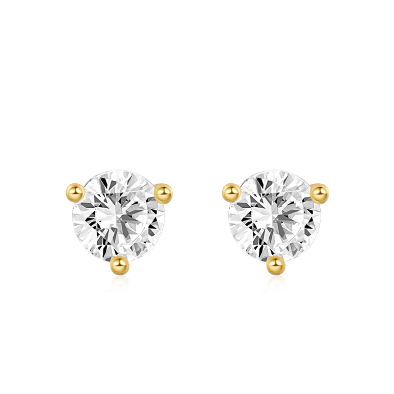 Gnoce Clear Sparkling Stone Stud Earrings